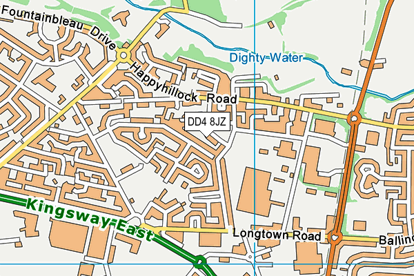 DD4 8JZ map - OS VectorMap District (Ordnance Survey)
