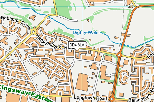 DD4 8LA map - OS VectorMap District (Ordnance Survey)