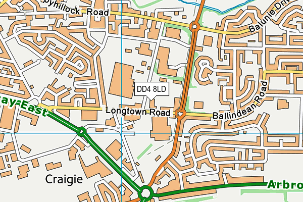 DD4 8LD map - OS VectorMap District (Ordnance Survey)