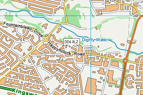 DD4 8LZ map - OS VectorMap District (Ordnance Survey)
