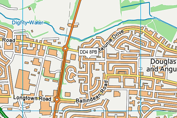 DD4 8PB map - OS VectorMap District (Ordnance Survey)