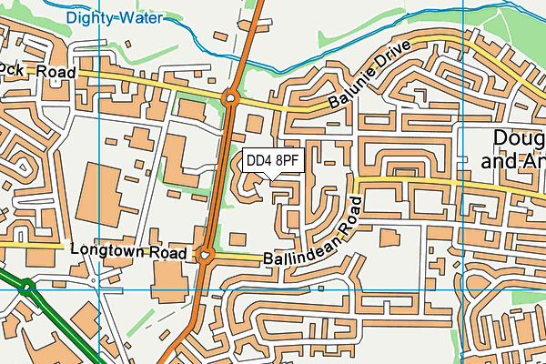 DD4 8PF map - OS VectorMap District (Ordnance Survey)