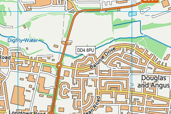 DD4 8PU map - OS VectorMap District (Ordnance Survey)