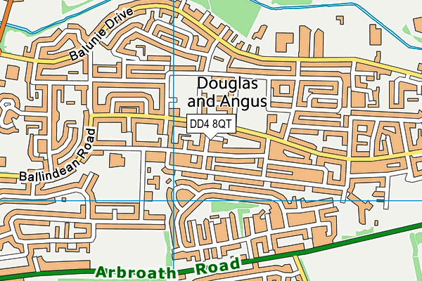 DD4 8QT map - OS VectorMap District (Ordnance Survey)
