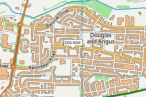 DD4 8QW map - OS VectorMap District (Ordnance Survey)