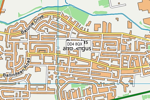 DD4 8QX map - OS VectorMap District (Ordnance Survey)