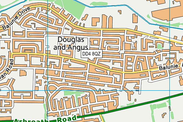 DD4 8QZ map - OS VectorMap District (Ordnance Survey)