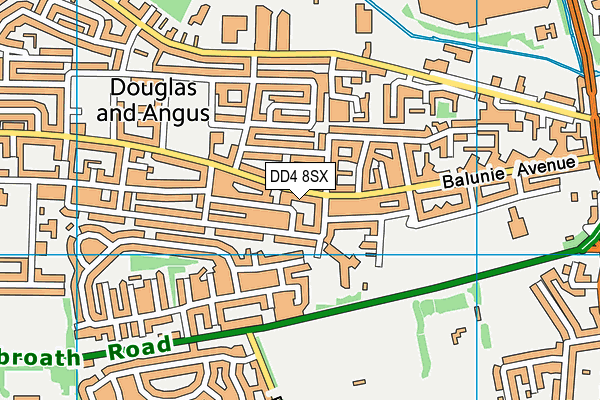 DD4 8SX map - OS VectorMap District (Ordnance Survey)
