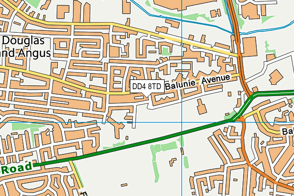 DD4 8TD map - OS VectorMap District (Ordnance Survey)