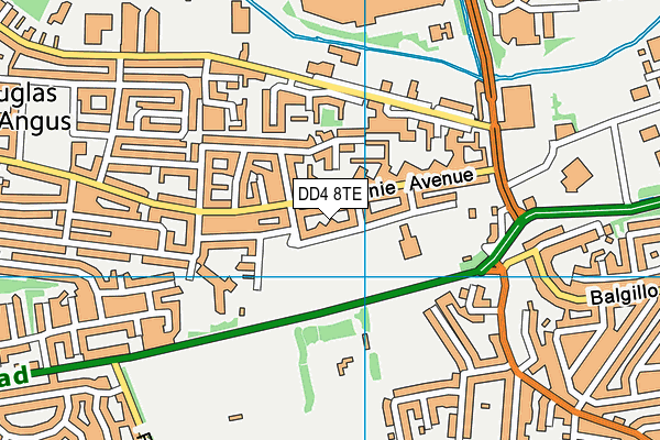 DD4 8TE map - OS VectorMap District (Ordnance Survey)