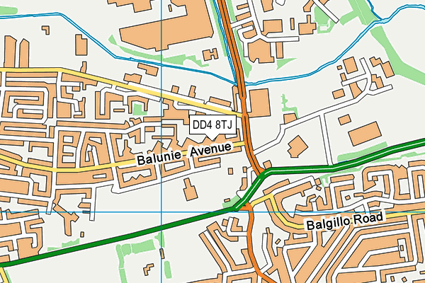 DD4 8TJ map - OS VectorMap District (Ordnance Survey)
