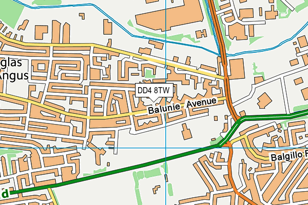 DD4 8TW map - OS VectorMap District (Ordnance Survey)