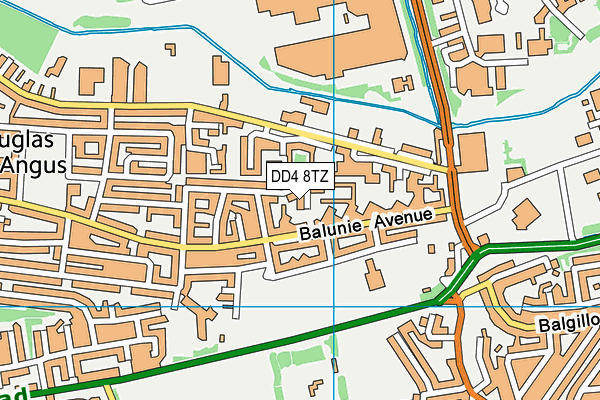 DD4 8TZ map - OS VectorMap District (Ordnance Survey)