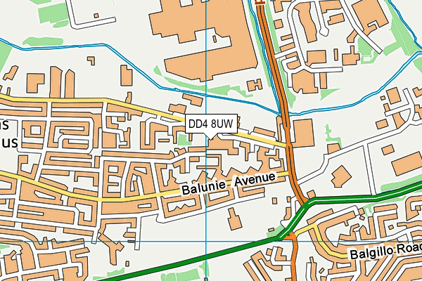 DD4 8UW map - OS VectorMap District (Ordnance Survey)