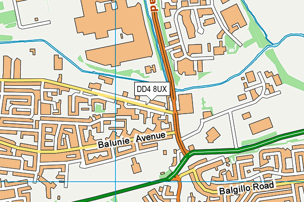DD4 8UX map - OS VectorMap District (Ordnance Survey)