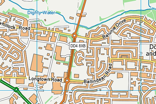 DD4 8XB map - OS VectorMap District (Ordnance Survey)
