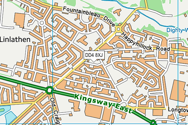 DD4 8XJ map - OS VectorMap District (Ordnance Survey)