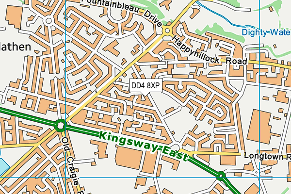 DD4 8XP map - OS VectorMap District (Ordnance Survey)