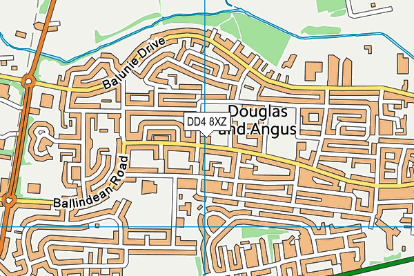 DD4 8XZ map - OS VectorMap District (Ordnance Survey)