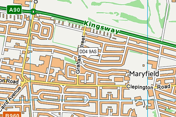 DD4 9AS map - OS VectorMap District (Ordnance Survey)