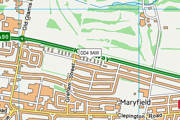 DD4 9AW map - OS VectorMap District (Ordnance Survey)