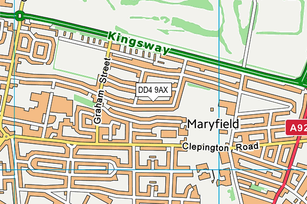 DD4 9AX map - OS VectorMap District (Ordnance Survey)