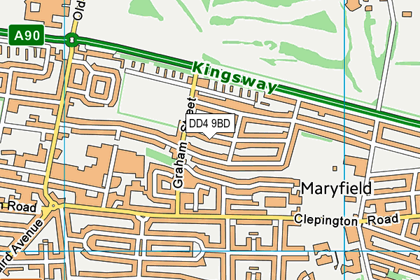 DD4 9BD map - OS VectorMap District (Ordnance Survey)