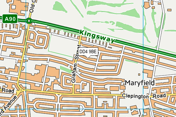 DD4 9BE map - OS VectorMap District (Ordnance Survey)