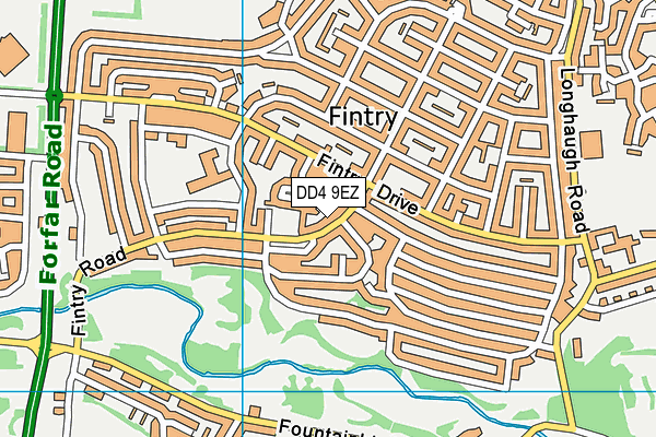 DD4 9EZ map - OS VectorMap District (Ordnance Survey)