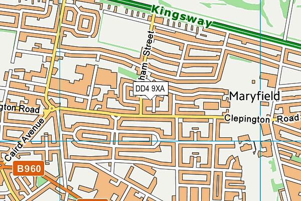 DD4 9XA map - OS VectorMap District (Ordnance Survey)
