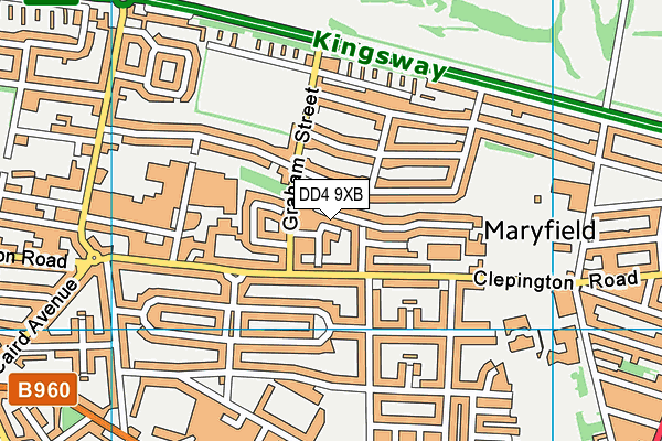 DD4 9XB map - OS VectorMap District (Ordnance Survey)