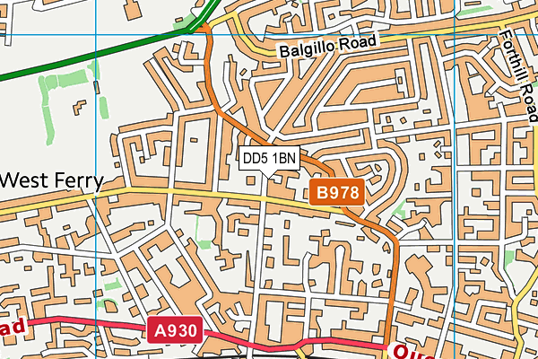 DD5 1BN map - OS VectorMap District (Ordnance Survey)