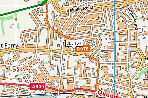 DD5 1BR map - OS VectorMap District (Ordnance Survey)