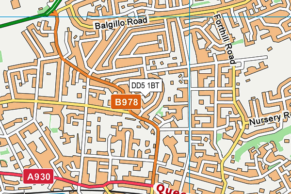 DD5 1BT map - OS VectorMap District (Ordnance Survey)