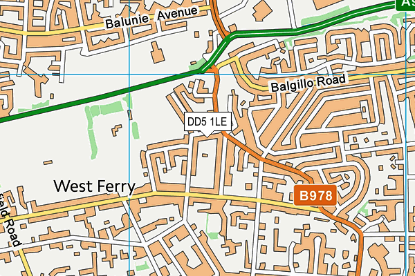 DD5 1LE map - OS VectorMap District (Ordnance Survey)