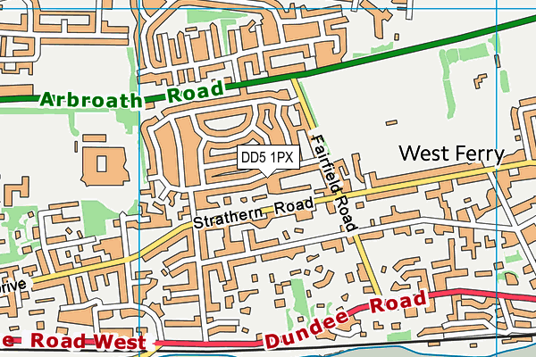 DD5 1PX map - OS VectorMap District (Ordnance Survey)