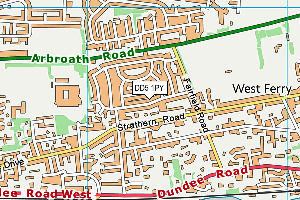 DD5 1PY map - OS VectorMap District (Ordnance Survey)