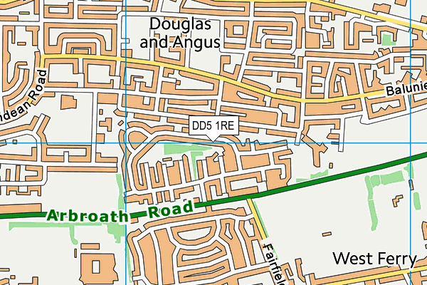 DD5 1RE map - OS VectorMap District (Ordnance Survey)