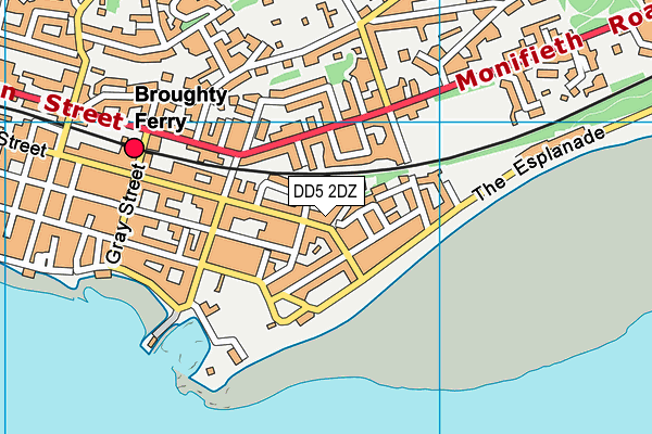 DD5 2DZ map - OS VectorMap District (Ordnance Survey)