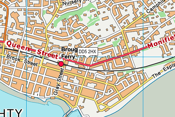 DD5 2HX map - OS VectorMap District (Ordnance Survey)