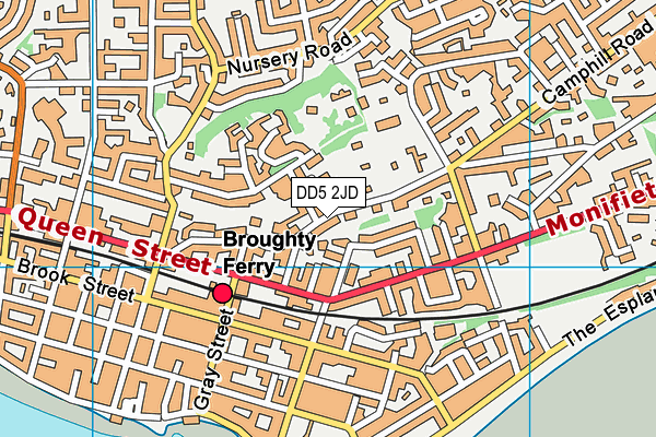 DD5 2JD map - OS VectorMap District (Ordnance Survey)