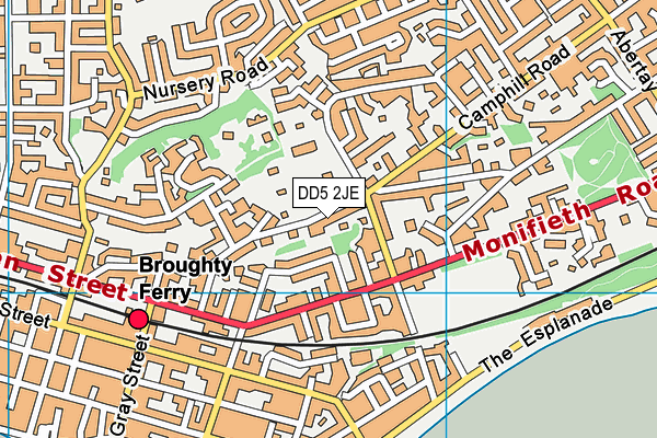 DD5 2JE map - OS VectorMap District (Ordnance Survey)