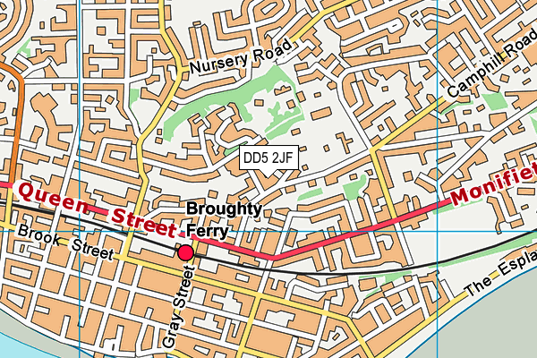 DD5 2JF map - OS VectorMap District (Ordnance Survey)