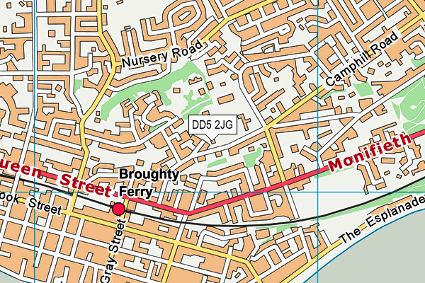 DD5 2JG map - OS VectorMap District (Ordnance Survey)