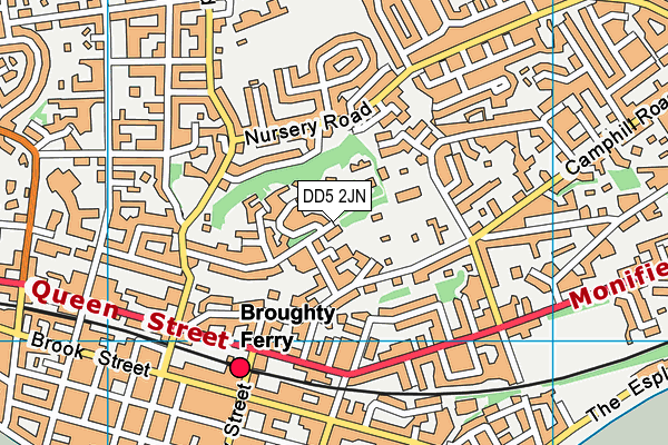 DD5 2JN map - OS VectorMap District (Ordnance Survey)