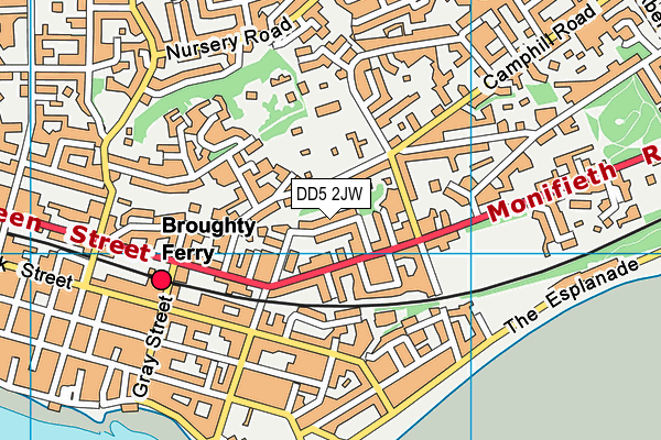 DD5 2JW map - OS VectorMap District (Ordnance Survey)