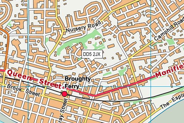 DD5 2JX map - OS VectorMap District (Ordnance Survey)