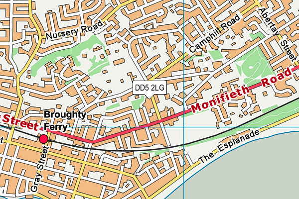 DD5 2LG map - OS VectorMap District (Ordnance Survey)