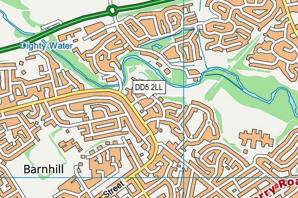 DD5 2LL map - OS VectorMap District (Ordnance Survey)