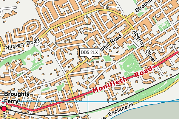 DD5 2LX map - OS VectorMap District (Ordnance Survey)